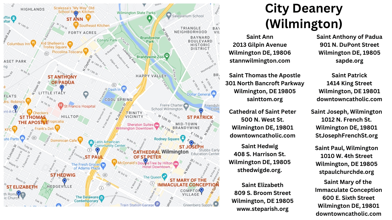 Deaneries diocese of wilmington
